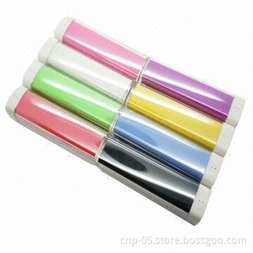 2,200mAh power banks with colorful cases, 500mA output